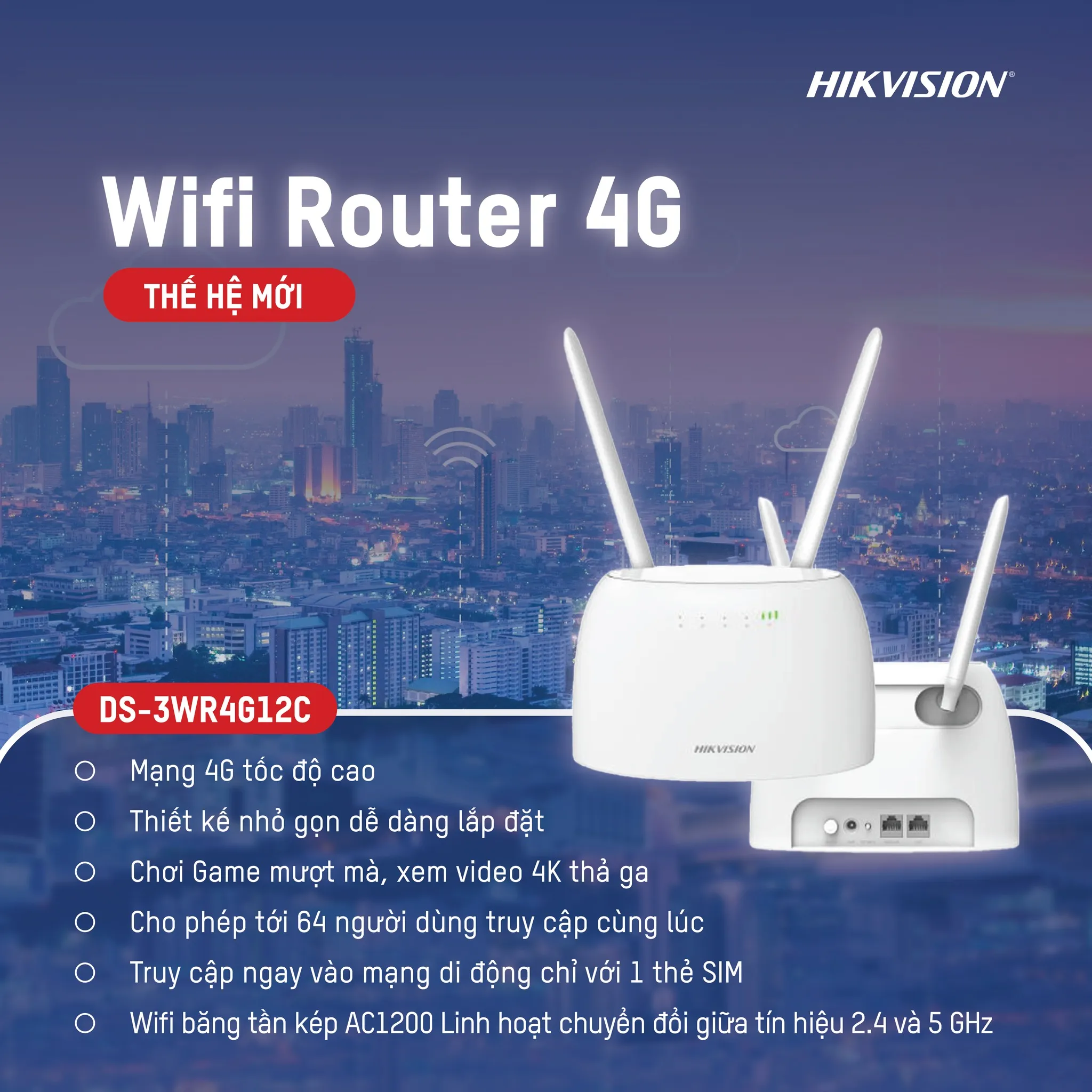 Wifi Router 4G thế hệ mới của Hikvision