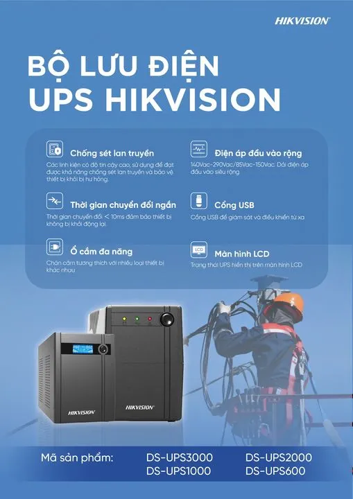 Giới thiệu BỘ LƯU ĐIỆN UPS HIKVISION