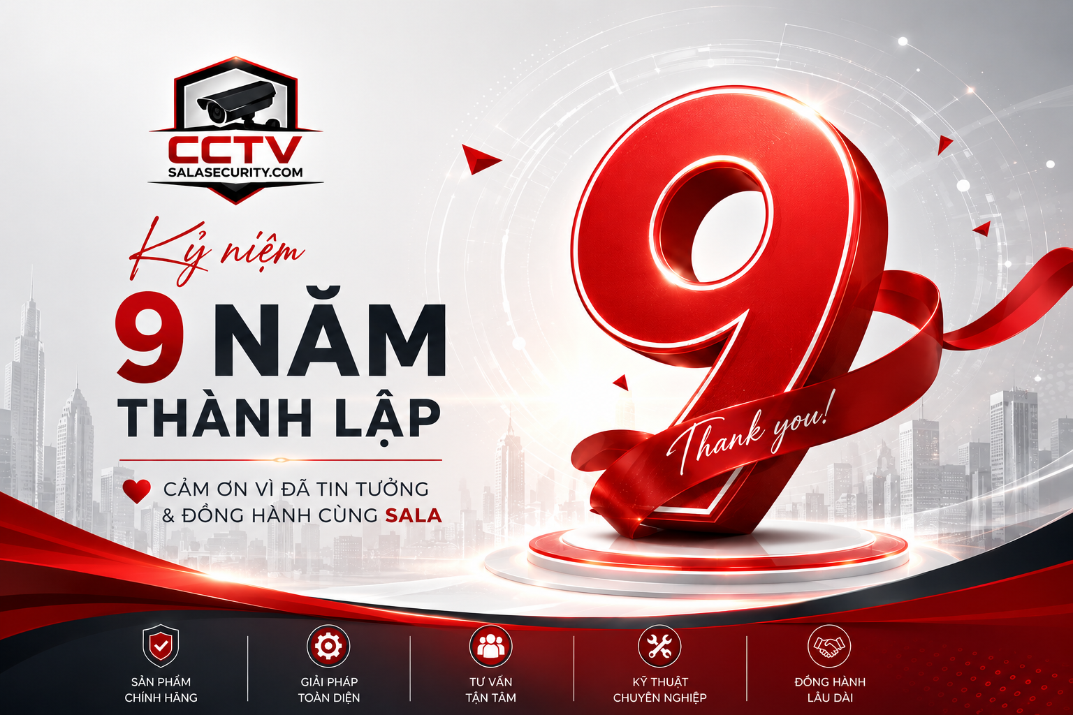 Sala Security Kỷ Niệm 9 Năm Thành Lập: Hành Trình Đồng Hành Cùng Khách Hàng