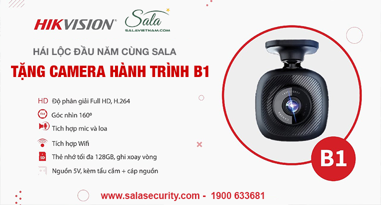 Tặng Camera hành trình Hikvision B1 hái lộc đầu năm cùng Sala